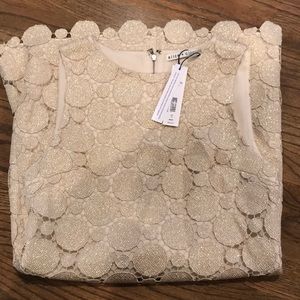 Alice and Olivia gold sheath dress